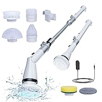 2024 New Electric Cleaning Brush, Cordless & Powerful Spin Scrubber, Adjustable Extension Handle, 6 Replacable Brush Heads, Ideal for Tub, Tile, and Floor Cleaning