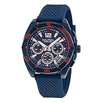 Nautica Men's NAPTCS303 Tin Can Bay Blue Silicone Strap Watch
