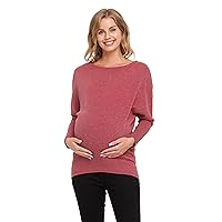 Women's Dolman Sleeve Sweater Rib Knit Maternity Top