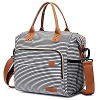 TuErCao Lunch Bag Women Large Insulated Lunch Box for Work Adult Leakproof Portable Cooler Bag Reusable Lunch Tote Bag for Picnic, Stripes