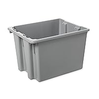 Rubbermaid Commercial Products Palletote Storage Stack and Nest Box, 1-2/5-Cubic Feet, Gray Tote, FG172200GRAY