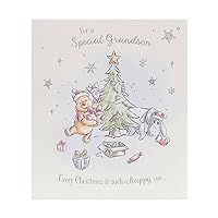 Disney Winnie the Pooh Christmas Card for Grandson - Cute Tree Design