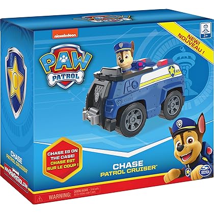 Paw Patrol, Chase’s Patrol Cruiser Vehicle with Collectible Figure, for Kids Aged 3 and Up