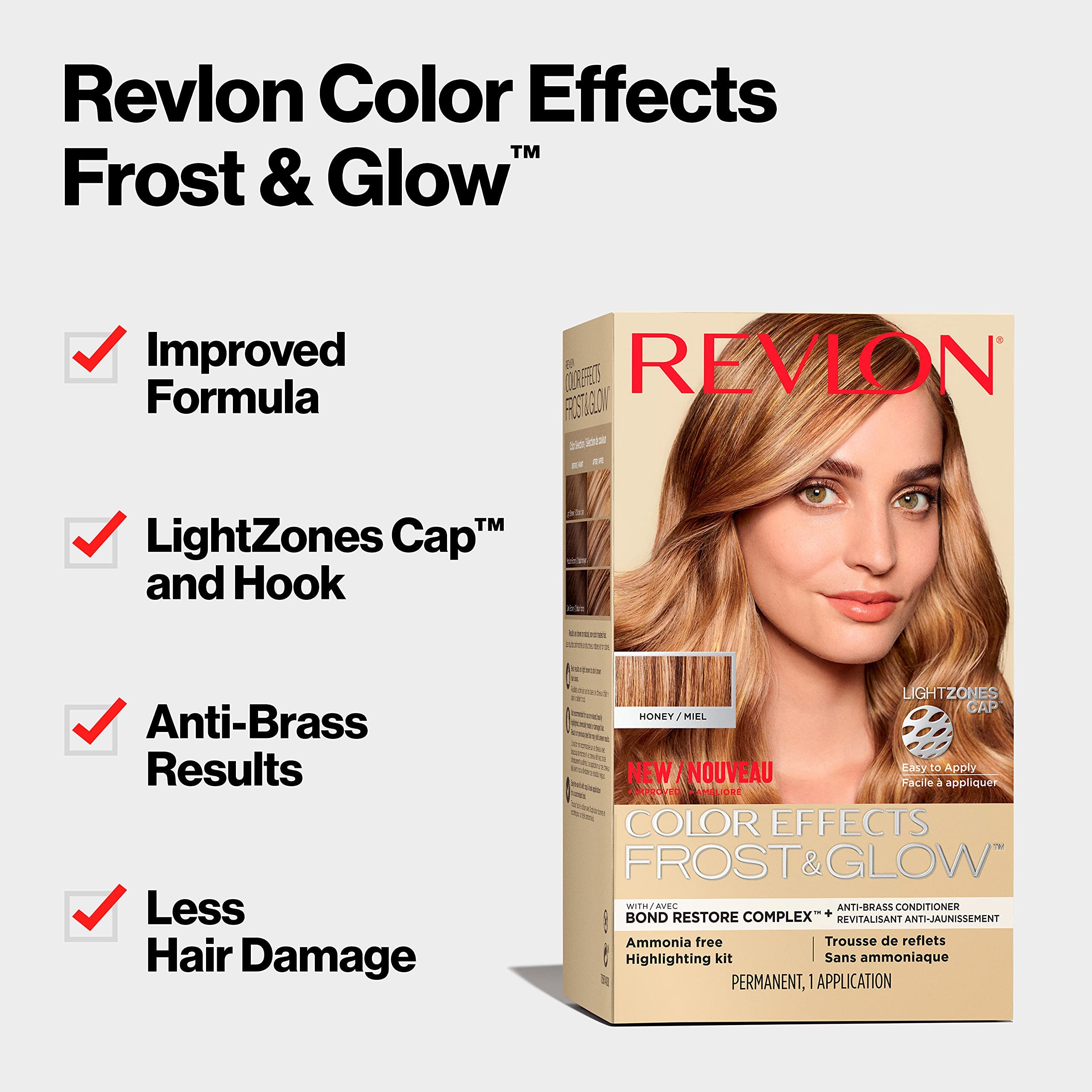 Revlon Permanent Hair Color, Permanent Hair Dye, Color Effects Highlighting Kit, Ammonia Free & Paraben Free, 30 Honey, 8 Oz, (Pack of 1)