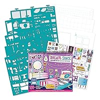 Fashion Angels Interior Design Sketch Portfolio 11510 Sketch Book for Beginners, Sketch Pad with Stencils and Stickers For Kids 6 and Up