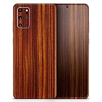 Bright Red Ebony Woodgrain 2 | Protective Vinyl Decal Wrap Skin Cover Compatible with The Samsung Galaxy S20 Plus (Full-Body, Screen Trim & Back Glass Skin)