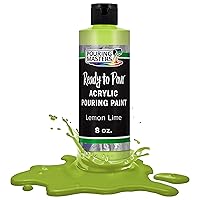Lemon Lime Acrylic Ready to Pour Pouring Paint - Premium 8-Ounce Pre-Mixed Water-Based - for Canvas, Wood, Paper, Crafts, Tile, Rocks and More