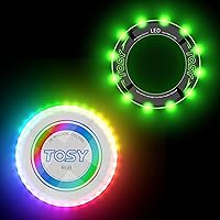 TOSY Bundle of 2 - RGB White Frisbee + Green Flying Ring