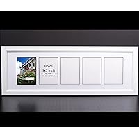 CreativePF 5 Opening Glass Face White Picture Frame to Hold 5 by 7 inch Photographs Including 10x32-inch White Mat Collage