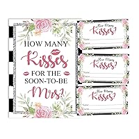 How Many Kisses for The Soon to Be Mrs Floral White Bridal Shower Game 1 Sign + 30 Cards