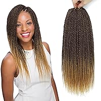 Senegalese Twist Crochet Hair - 8 Packs 14 Inch Small Crochet Hair for Kids, 30 Strands/Pack Crochet Braids Hair For Black Women, Crochet Twist Hair Hot Water Setting(14 Inch, 4/27)