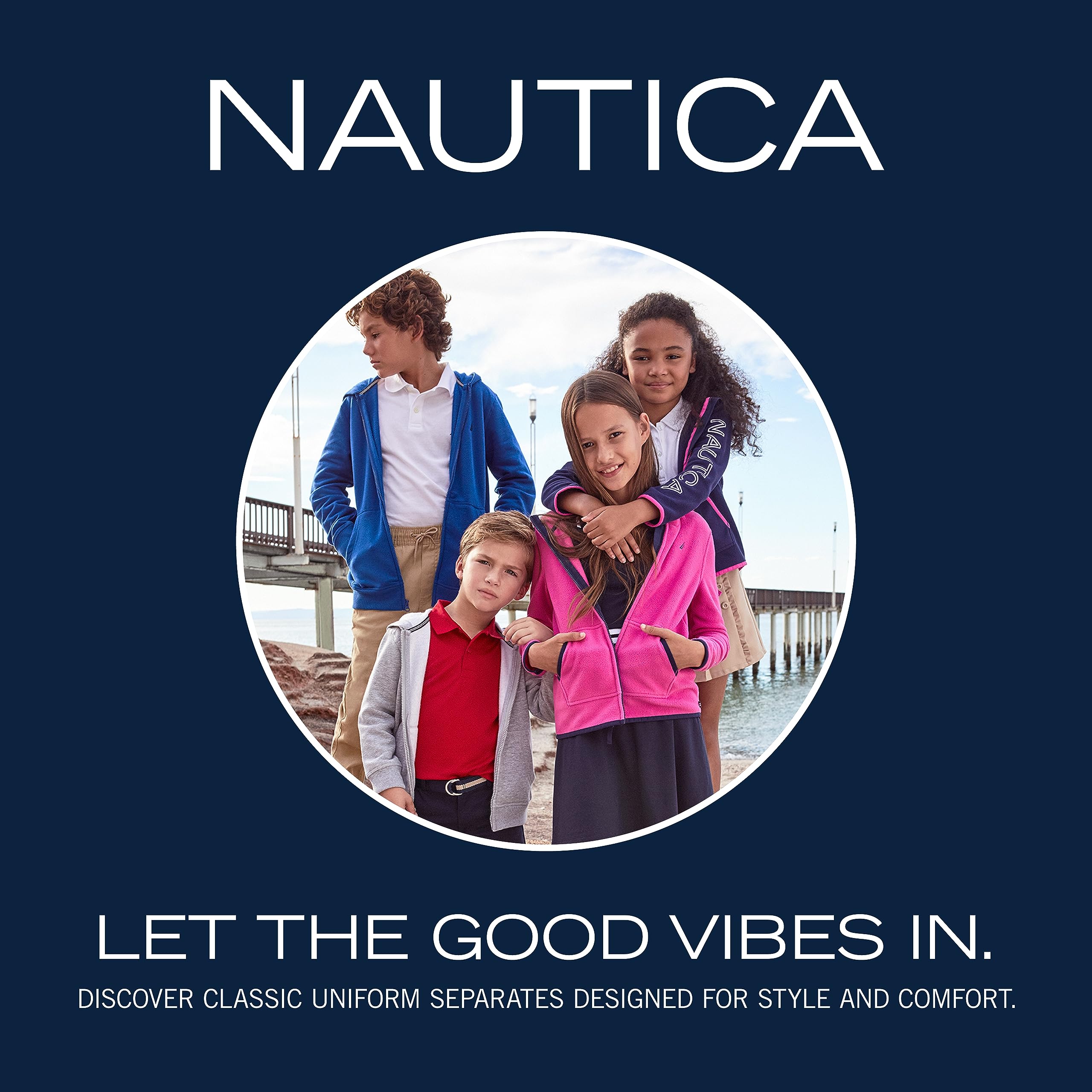 Nautica Girls' School Uniform Bootcut Twill Pant