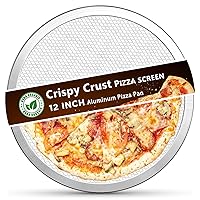 Crisp Crust Pizza-Screen, 100% Aluminum Pizza Pan Seamless Rim, Restaurant-Grade Oven-Safe Rust-Free, 12 Inches, Pack of 1