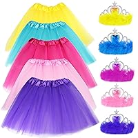 10Pcs Princess Dress up Tutu Crown Accessories Tiara Ballet Tutu Skirt for Girls Costume Party Favors