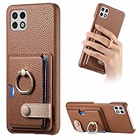 Smartphone Flip Cases Wallet Case Compatible with Samsung Galaxy A22 5G Case with Card Holder, Swivel Bracket Ring,Drop Protection Case Slim Phone Cover Back Case Compatible with Samsung Galaxy A22 5G