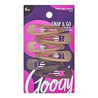 Goody Metal Contour Hair Snap Clips - 6 Count, Brunette Assorted Colors - Just Snap Into Place - Suitable for All Hair Types - Pain-Free Hair Accessories for Women and Girls - All Day Comfort