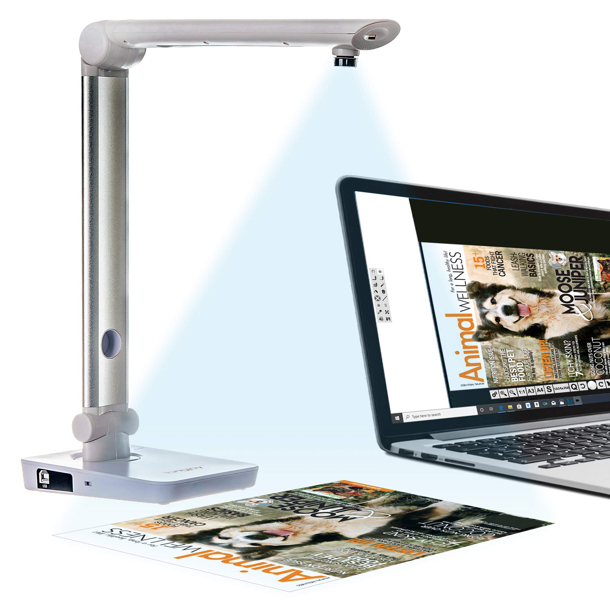Longjoy Digital Portable Overhead USB Distance Teaching Document Camera LV-1010 (White)