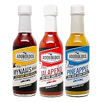 Adoboloco Hot Sauce - Mild to Hot - 3-Pack 5oz Bottles (Mild-Medium 3 Pack)