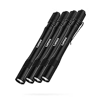 Pen Flashlights, Durable Anodized Aircraft-Grade Aluminum, 100 Lumen Premium Medical Lights with 84 Meter Viewing Distance, 4 Pack
