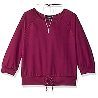 Amy Byer Girls' Big Raglan Top with Laced-up Banded Bottom