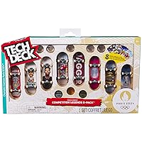 Tech Deck, Competition Legends 8-Pack Fingerboards with Collectible Cards, Olympic Games Paris 2024, Customizable Mini Skateboards, Kids Toys for Ages 6 and up