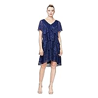 S.L. Fashions Women's Tiered Boudre Dress (Petite and Regular Sizes)