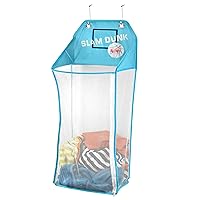 Over The Door Hanging Kids Fun LED Basketball Light-Up Collapsible Mesh Laundry Hamper Basket, Toy Chest, Heavy Duty Metal Hooks Included. Patent Pending