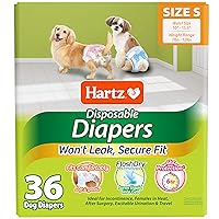 Hartz Disposable Dog Diapers, Size S 36 count, Comfortable & Secure Fit, Easy to Put On