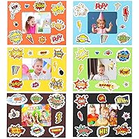 30 Packs Superhero Picture Frame Craft Kits with 16 Sheets Stickers for Kids Superhero Themed Party Decorations Stickers for Creative Scrapbooks Party Favors