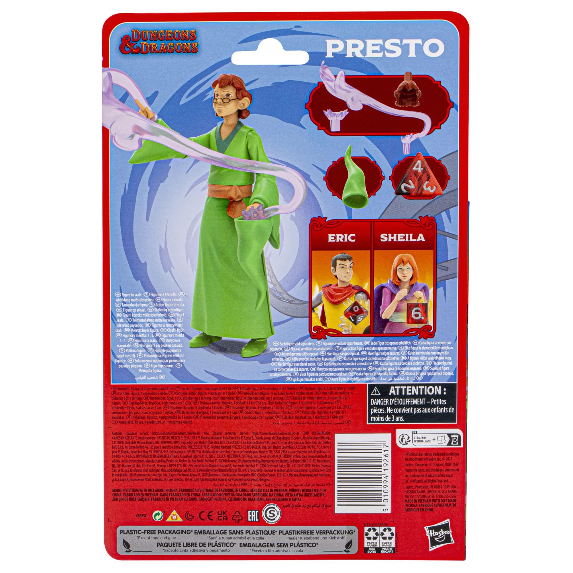 Dungeons & Dragons Cartoon Classics 6-Inch-Scale Presto Action Figure, D&D 80s Cartoon, Includes d4 from Exclusive D&D Dice Set