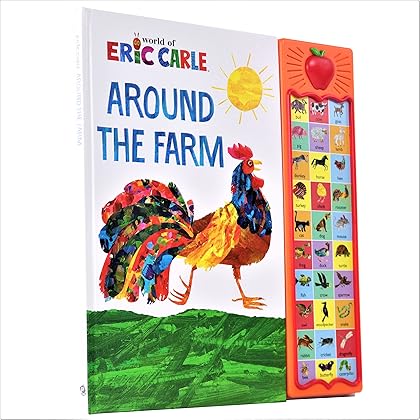 World of Eric Carle, Around the Farm 30-Button Animal Sound Book - Great for First Words - PI Kids