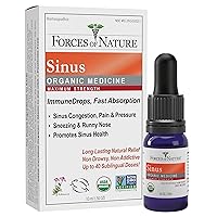 Forces of Nature - Natural Organic Sinus Maximum Strength Medicine (10ml) Non Drowsy, Non Addictive, Non GMO -Fight Congestion, Sinus Pressure, Pain, Sneezing and Runny Nose, Promote Sinus Health