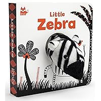 Little Zebra (Happy Fox Books) High-Contrast Art in Black, White, & Red Designed Specifically for Babies; Soft Plush Zebra Puppet, Die-Cut Elements, and Rounded Corners (Happy Fox Finger Puppet Books)