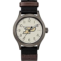 Timex Tribute Men's Collegiate Pride 40mm Watch - Purdue Boilermakers with Black Fastwrap Strap