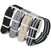 Ritche Military Ballistic Nylon Strap 16mm 18mm 20mm 22mm Premium Nylon Watch Band Strap With Stainless Steel Buckle (4 Packs), Valentine's day gifts for him or her