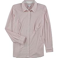 Womens Fresh Twist Button Up Shirt, Pink, 0X