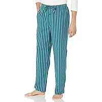 Amazon Essentials Men's Flannel Pajama Pant (Available in Big & Tall), Blue Green Stripe, Large