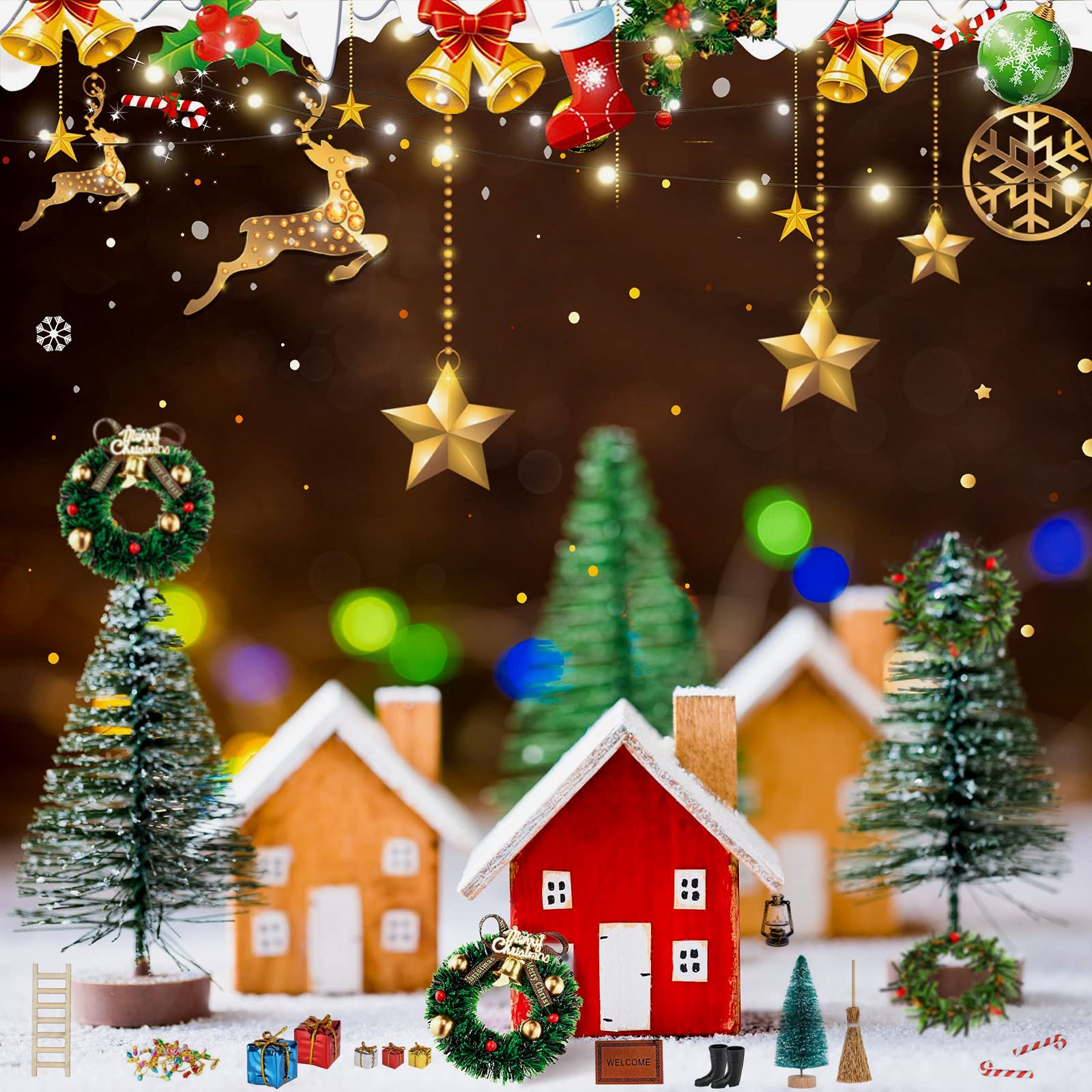 RYTOOVIC 17Pcs Dollhouse Christmas Decoration Accessories Gift Boxes Dollhouse 1:12 Toyhouse Miniature Scene Model Pretend Toys DIY for Dollhouse Christmas Party Decoration