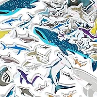READY 2 LEARN Foam Stickers - Sharks - Pack of 132 - Self-Adhesive Stickers for Kids - 3D Cute Shark Stickers for Laptops, Party Favors and Crafts