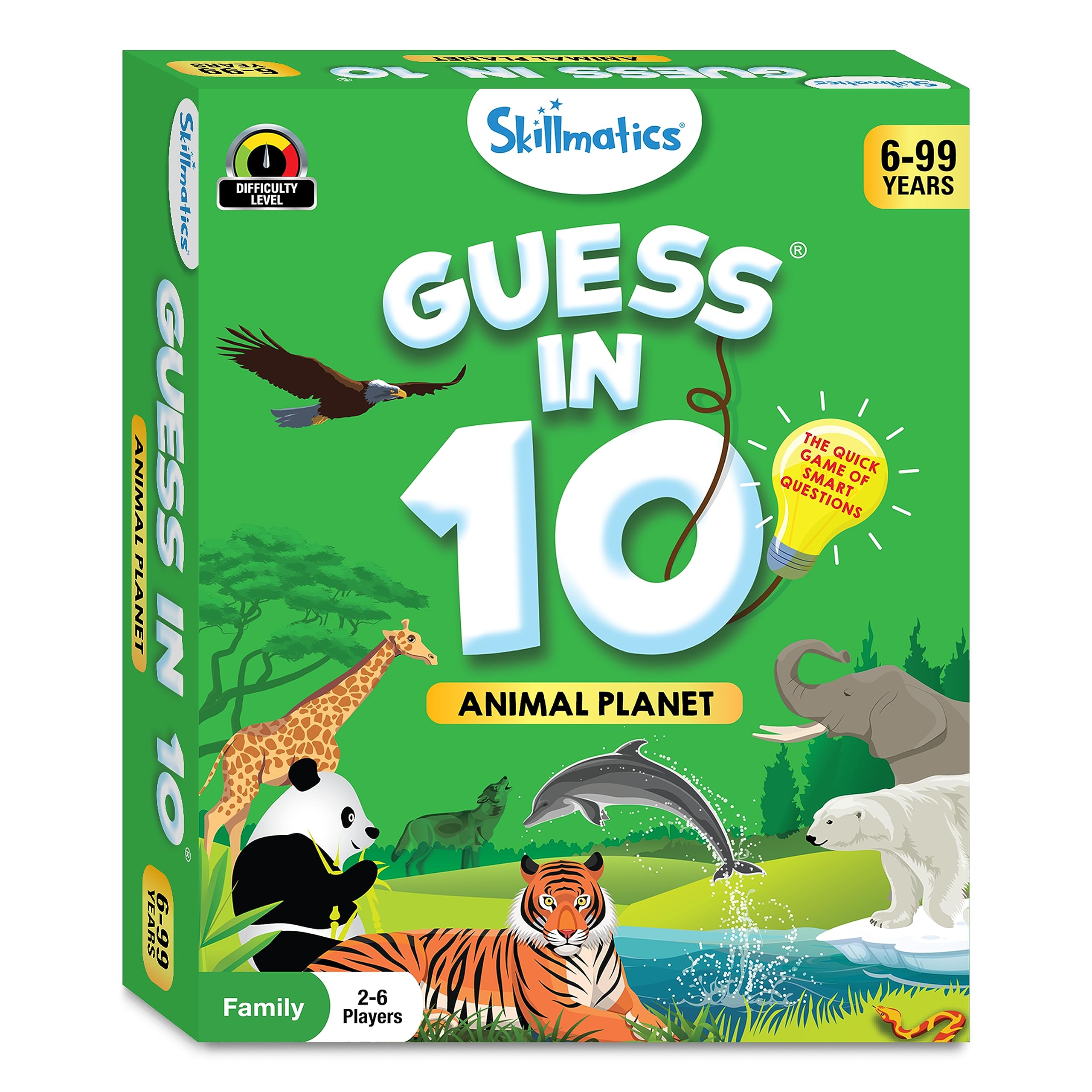 Skillmatics Card Game - Guess in 10 Animal Planet, Gifts for 6, 7, 8, 9 Year Olds and Up, Quick Game of Smart Questions, Fun Family Game