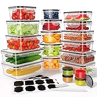 40 Pcs Food Storage Containers with Lids Airtight (20 Containers & 20 Lids), Plastic Meal Prep Container for Pantry & Kitchen Organization, BPA-Free, Leak-Proof with Labels & Marker Pen
