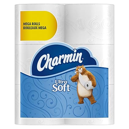 Charmin Ultra Soft Mega Roll Toilet Paper, Mega, 24 Count