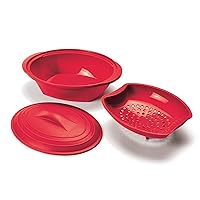 Norpro, Red Silicone Steamer with Insert, 32 oz