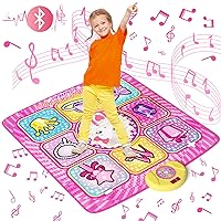 Dance Mat for Girls with Wireless Bluetooth, Electronic Music Dance Pad with 6 Game Modes, Built-in Music and Adjustable Volume, Christmas & Birthday Gifts Toys for 3-10 Year Old Kids Girls