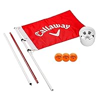 Golf Flagstick & Cup Set, 7' Nylon Flag, 3 Soft-Flight Balls