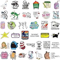 400 Pcs Funny Stickers for Adults Funny Water Bottles Stickers Pack Waterproof Cool Stickers for Laptop, Bumper, Phone, Hard Hats, Wall, Window Decals Decors, 50 Styles