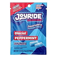 Joyride Gum - 1 Pack - Glacial Peppermint - Aspartame & Sugar Free, Low Carb, Vegan, Healthy Chewing Gum - 50 Count (1 Pack)