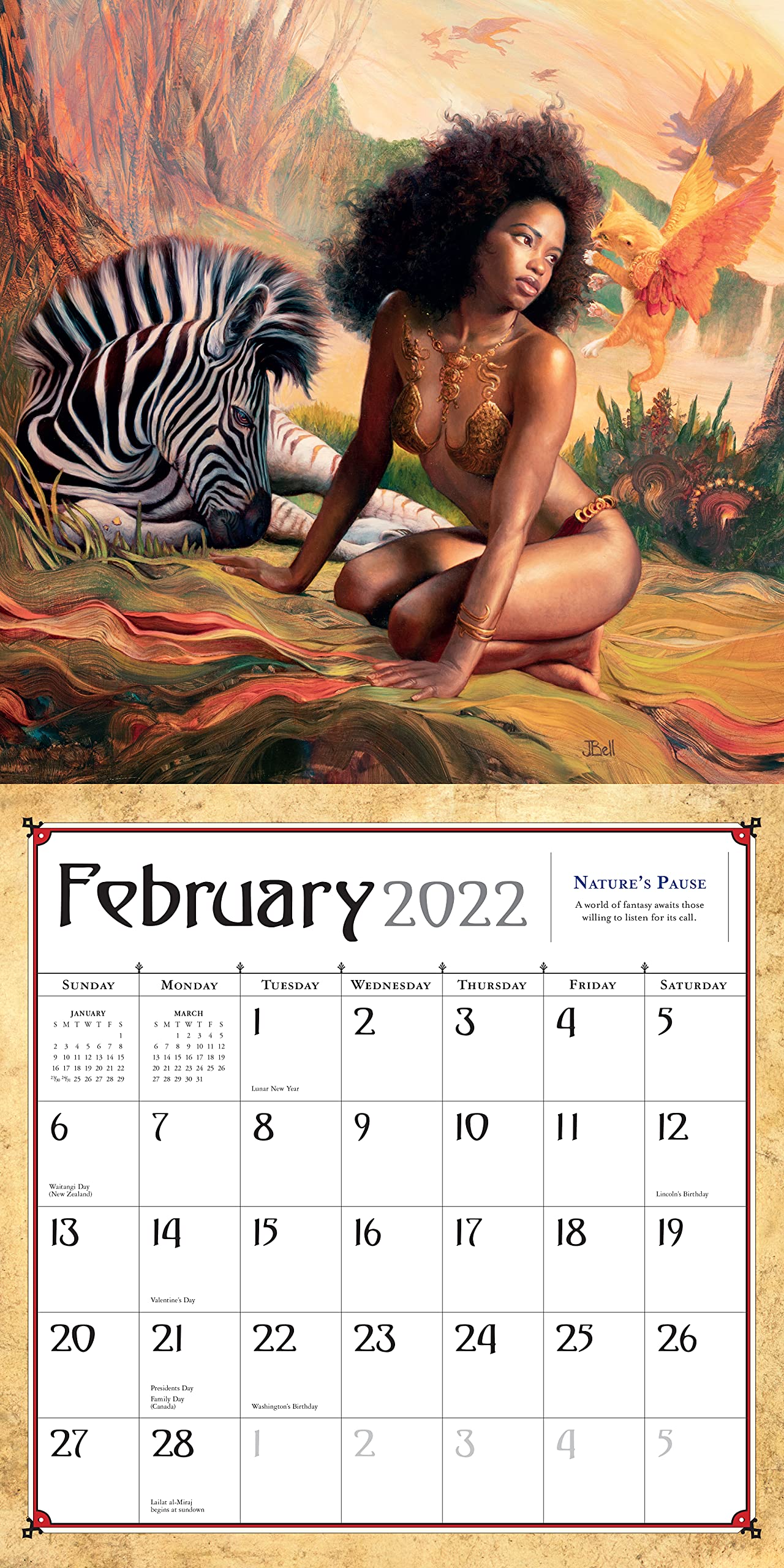 Boris Vallejo & Julie Bell's Fantasy Wall Calendar 2022