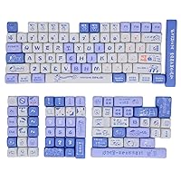 Virtdream Simple Bliss Cat Whiskered Cosmos PBT Keycaps Set, MOA Profile, 139 Keys Dye Sublimation Keycaps for Mechanical Gaming Keyboard, Compatible with ANSI/ISO Layout, Cherry MX Switch