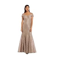 Womens Plus Empire Waist Glitter Formal Dress